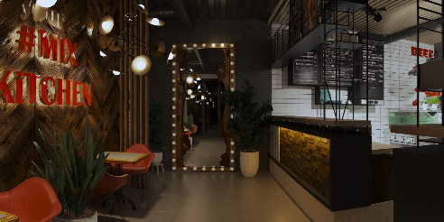 Дизайн кафе mix kitchen Атырау — 360° virtual tour